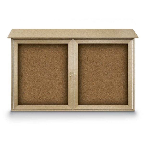 Indoor Enclosed Combo Board, 48"x36", Bronze Frame/Burgundy & Cork